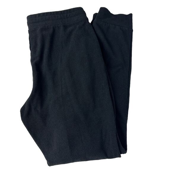 Marc New York Womens High Rise Casual Rib Knit Texture Black Jogger Pants Medium - Picture 1 of 9